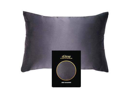 iGlow Silk Pillowcase - Grey Shadows (Grey)