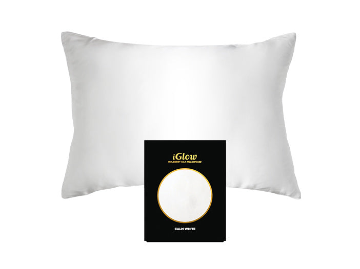 iGlow Silk Pillowcase - Calm White (White)