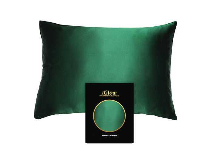 iGlow Silk Pillowcase - Forest Green (Dark Green)