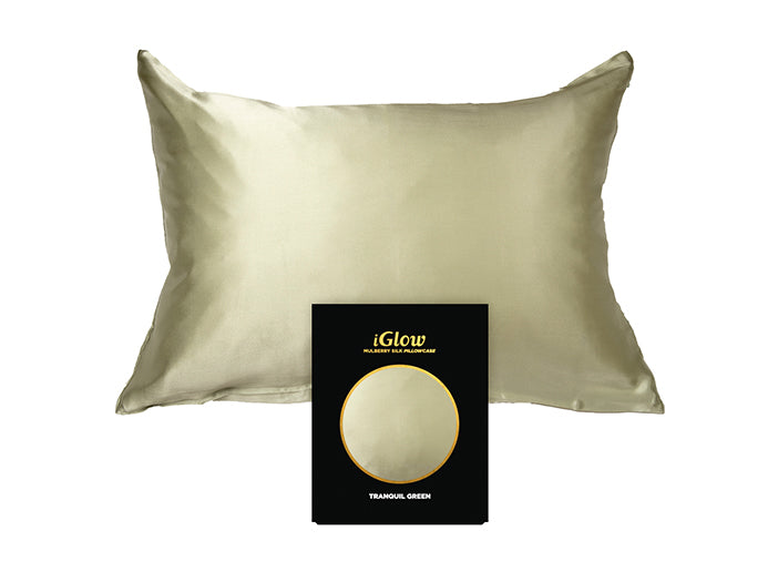 iGlow Silk Pillowcase - Tranquil Green (Light Green)