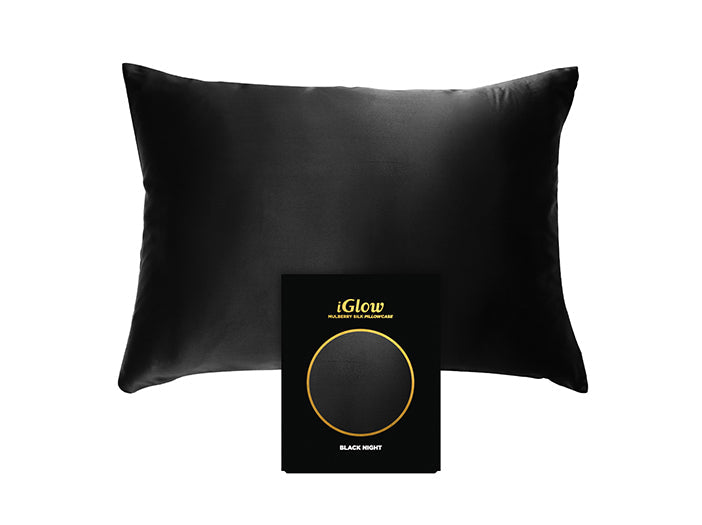 iGlow Silk Pillowcase - Black Night (Black)