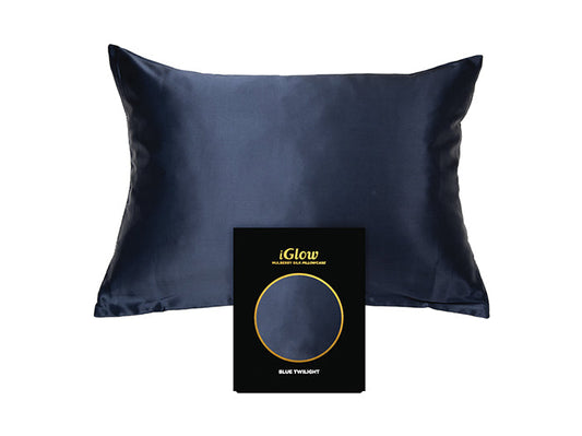 iGlow Silk Pillowcase - Blue Twilight (Dark Blue)