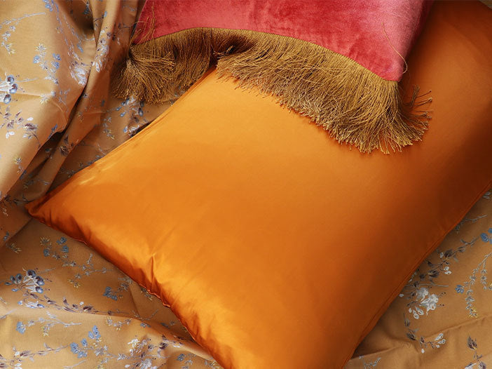 iGlow Silk Pillowcase - Orange Siesta (Orange)